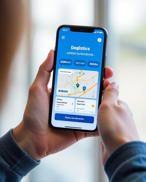 User checking freight status on a mobile phone
